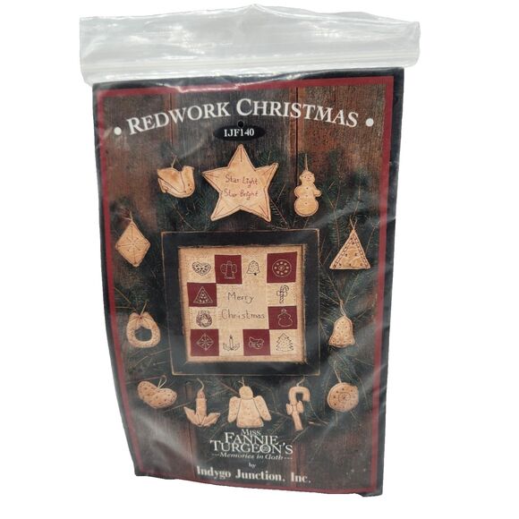 Redwork Christmas Stitchery Kit IJF140 Miss Fannie Turgeon's Hand Embroidery NEW - Picture 1 of 4